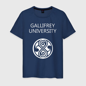 Мужская футболка хлопок с принтом Galligrey University в Белгороде, 100% хлопок | прямой крой, круглый вырез горловины, длина до линии бедер, слегка спущенное плечо. | galligrey university университет галлифрея до