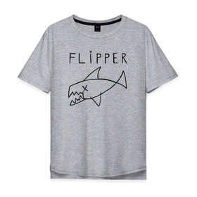 Мужская футболка хлопок Oversize с принтом Flipper в Белгороде, 100% хлопок | свободный крой, круглый ворот, “спинка” длиннее передней части | Тематика изображения на принте: flipper | kurt | nirvana | курт кобейн | курта кобейна | нирвана