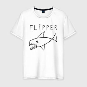 Мужская футболка хлопок с принтом Flipper в Белгороде, 100% хлопок | прямой крой, круглый вырез горловины, длина до линии бедер, слегка спущенное плечо. | flipper | kurt | nirvana | курт кобейн | курта кобейна | нирвана