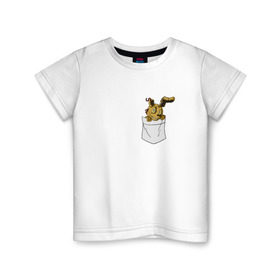Детская футболка хлопок с принтом Springtrap в кармане FNAF в Белгороде, 100% хлопок | круглый вырез горловины, полуприлегающий силуэт, длина до линии бедер | fnaf | springtrap | карман | фнаф