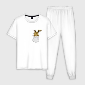 Мужская пижама хлопок с принтом Springtrap в кармане FNAF в Белгороде, 100% хлопок | брюки и футболка прямого кроя, без карманов, на брюках мягкая резинка на поясе и по низу штанин
 | fnaf | springtrap | карман | фнаф