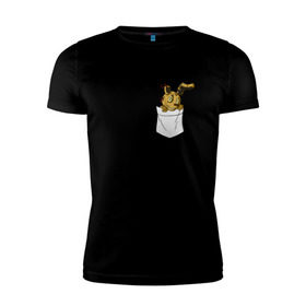 Мужская футболка премиум с принтом Springtrap в кармане FNAF в Белгороде, 92% хлопок, 8% лайкра | приталенный силуэт, круглый вырез ворота, длина до линии бедра, короткий рукав | Тематика изображения на принте: fnaf | springtrap | карман | фнаф
