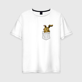 Женская футболка хлопок Oversize с принтом Springtrap в кармане FNAF в Белгороде, 100% хлопок | свободный крой, круглый ворот, спущенный рукав, длина до линии бедер
 | Тематика изображения на принте: fnaf | springtrap | карман | фнаф