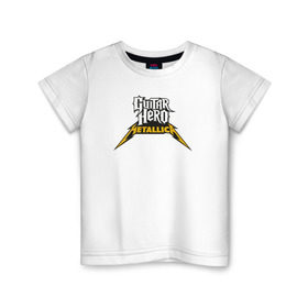 Детская футболка хлопок с принтом Guitar Hero: Metallica в Белгороде, 100% хлопок | круглый вырез горловины, полуприлегающий силуэт, длина до линии бедер | металлика