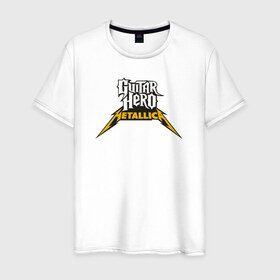 Мужская футболка хлопок с принтом Guitar Hero: Metallica в Белгороде, 100% хлопок | прямой крой, круглый вырез горловины, длина до линии бедер, слегка спущенное плечо. | металлика