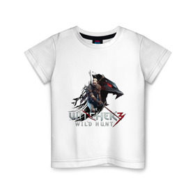 Детская футболка хлопок с принтом The Witcher 3 в Белгороде, 100% хлопок | круглый вырез горловины, полуприлегающий силуэт, длина до линии бедер | ведьмак
