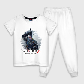 Детская пижама хлопок с принтом The Witcher 3 в Белгороде, 100% хлопок |  брюки и футболка прямого кроя, без карманов, на брюках мягкая резинка на поясе и по низу штанин
 | ведьмак