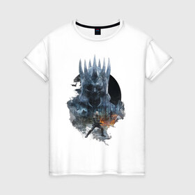 Женская футболка хлопок с принтом The Witcher 3 в Белгороде, 100% хлопок | прямой крой, круглый вырез горловины, длина до линии бедер, слегка спущенное плечо | 