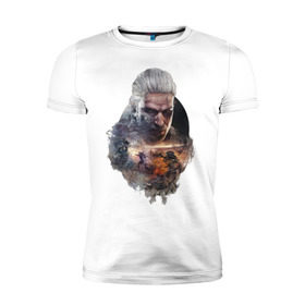 Мужская футболка премиум с принтом The Witcher 3 в Белгороде, 92% хлопок, 8% лайкра | приталенный силуэт, круглый вырез ворота, длина до линии бедра, короткий рукав | ведьмак