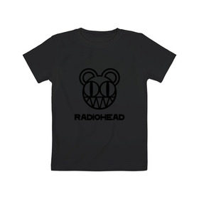 Детская футболка хлопок с принтом Radiohead в Белгороде, 100% хлопок | круглый вырез горловины, полуприлегающий силуэт, длина до линии бедер | Тематика изображения на принте: creep | emi | radiohead | rok