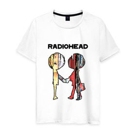 Мужская футболка хлопок с принтом Radiohead в Белгороде, 100% хлопок | прямой крой, круглый вырез горловины, длина до линии бедер, слегка спущенное плечо. | creep | emi | radiohead | rok