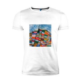 Мужская футболка премиум с принтом Radiohead в Белгороде, 92% хлопок, 8% лайкра | приталенный силуэт, круглый вырез ворота, длина до линии бедра, короткий рукав | creep | emi | radiohead | rok