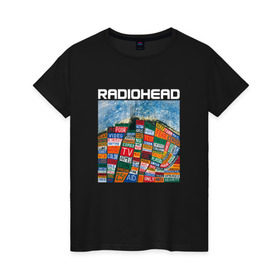 Женская футболка хлопок с принтом Radiohead в Белгороде, 100% хлопок | прямой крой, круглый вырез горловины, длина до линии бедер, слегка спущенное плечо | creep | emi | radiohead | rok