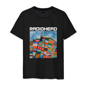 Мужская футболка хлопок с принтом Radiohead в Белгороде, 100% хлопок | прямой крой, круглый вырез горловины, длина до линии бедер, слегка спущенное плечо. | Тематика изображения на принте: creep | emi | radiohead | rok