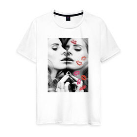 Мужская футболка хлопок с принтом Lana Del Rey в Белгороде, 100% хлопок | прямой крой, круглый вырез горловины, длина до линии бедер, слегка спущенное плечо. | interscope | lana del rey | polydor