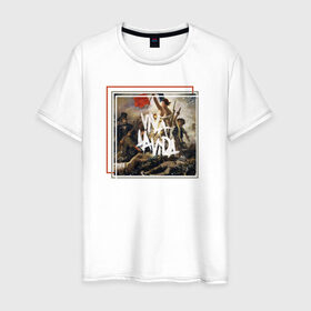 Мужская футболка хлопок с принтом Viva La Vida в Белгороде, 100% хлопок | прямой крой, круглый вырез горловины, длина до линии бедер, слегка спущенное плечо. | coldplay | ghost stories | mylo xyloto | parachutes