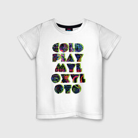 Детская футболка хлопок с принтом Coldplay в Белгороде, 100% хлопок | круглый вырез горловины, полуприлегающий силуэт, длина до линии бедер | coldplay | ghost stories | mylo xyloto | parachutes