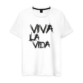 Мужская футболка хлопок с принтом Viva La Vida в Белгороде, 100% хлопок | прямой крой, круглый вырез горловины, длина до линии бедер, слегка спущенное плечо. | coldplay | ghost stories | mylo xyloto | parachutes