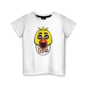 Детская футболка хлопок с принтом Chica FNAF в Белгороде, 100% хлопок | круглый вырез горловины, полуприлегающий силуэт, длина до линии бедер | 5 ночей с фредди | chica | fnaf | фнаф