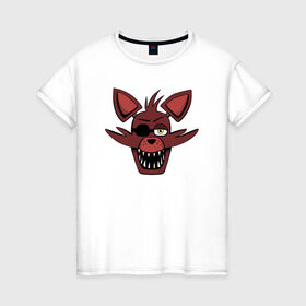Женская футболка хлопок с принтом Foxy FNAF в Белгороде, 100% хлопок | прямой крой, круглый вырез горловины, длина до линии бедер, слегка спущенное плечо | 5 ночей с фредди | fnaf | foxy | фнаф