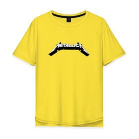 Мужская футболка хлопок Oversize с принтом Логотип Metallica (old logo) в Белгороде, 100% хлопок | свободный крой, круглый ворот, “спинка” длиннее передней части | Тематика изображения на принте: 