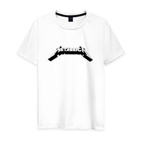 Мужская футболка хлопок с принтом Логотип Metallica (old logo) в Белгороде, 100% хлопок | прямой крой, круглый вырез горловины, длина до линии бедер, слегка спущенное плечо. | 