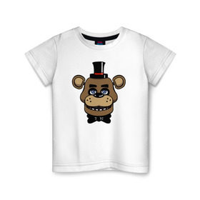 Детская футболка хлопок с принтом Freddy FNAF в Белгороде, 100% хлопок | круглый вырез горловины, полуприлегающий силуэт, длина до линии бедер | fnaf | freddy | фнаф