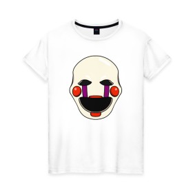 Женская футболка хлопок с принтом Puppet FNAF Марионетка в Белгороде, 100% хлопок | прямой крой, круглый вырез горловины, длина до линии бедер, слегка спущенное плечо | fnaf | puppet | фнаф
