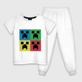 Детская пижама хлопок с принтом Minecraft в Белгороде, 100% хлопок |  брюки и футболка прямого кроя, без карманов, на брюках мягкая резинка на поясе и по низу штанин
 | boom | media | minecraft | игры | компьютерные игры | майнкрафт