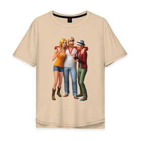 Мужская футболка хлопок Oversize с принтом Sims компания в Белгороде, 100% хлопок | свободный крой, круглый ворот, “спинка” длиннее передней части | sims | игра симс | симс | симс 4