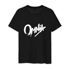 Мужская футболка хлопок с принтом Omnia в Белгороде, 100% хлопок | прямой крой, круглый вырез горловины, длина до линии бедер, слегка спущенное плечо. | dj | omnia | trance
