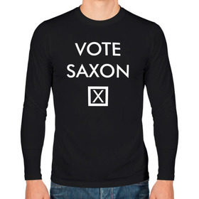 Мужской лонгслив хлопок с принтом Vote Saxon в Белгороде, 100% хлопок |  | vote saxon doctor who доктор кто саксон голос