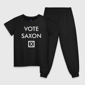 Детская пижама хлопок с принтом Vote Saxon в Белгороде, 100% хлопок |  брюки и футболка прямого кроя, без карманов, на брюках мягкая резинка на поясе и по низу штанин
 | vote saxon doctor who доктор кто саксон голос
