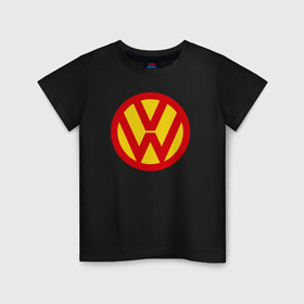 Детская футболка хлопок с принтом Super Volkswagen в Белгороде, 100% хлопок | круглый вырез горловины, полуприлегающий силуэт, длина до линии бедер | super volkswagen