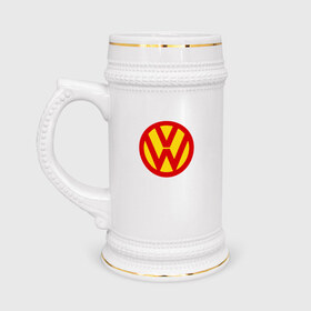 Кружка пивная с принтом Super Volkswagen в Белгороде,  керамика (Материал выдерживает высокую температуру, стоит избегать резкого перепада температур) |  объем 630 мл | Тематика изображения на принте: super volkswagen
