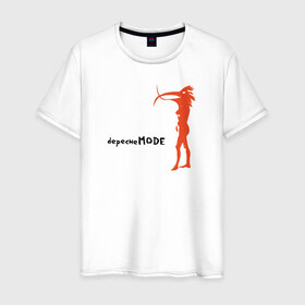 Мужская футболка хлопок с принтом Depeche Mode в Белгороде, 100% хлопок | прямой крой, круглый вырез горловины, длина до линии бедер, слегка спущенное плечо. | 
