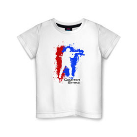 Детская футболка хлопок с принтом Counter Strike в Белгороде, 100% хлопок | круглый вырез горловины, полуприлегающий силуэт, длина до линии бедер | counter   strike | контра | стрелялка