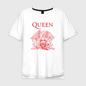 Мужская футболка хлопок Oversize с принтом Queen в Белгороде, 100% хлопок | свободный крой, круглый ворот, “спинка” длиннее передней части | heavy | queen | квин | меркури | метал | фредди