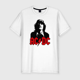 Мужская футболка премиум с принтом AC DC в Белгороде, 92% хлопок, 8% лайкра | приталенный силуэт, круглый вырез ворота, длина до линии бедра, короткий рукав | acdc | metall | метал | рок группы | траш