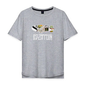 Мужская футболка хлопок Oversize с принтом Led Zeppelin в Белгороде, 100% хлопок | свободный крой, круглый ворот, “спинка” длиннее передней части | led zeppelin