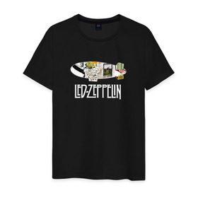 Мужская футболка хлопок с принтом Led Zeppelin в Белгороде, 100% хлопок | прямой крой, круглый вырез горловины, длина до линии бедер, слегка спущенное плечо. | Тематика изображения на принте: led zeppelin