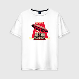 Женская футболка хлопок Oversize с принтом Mothership в Белгороде, 100% хлопок | свободный крой, круглый ворот, спущенный рукав, длина до линии бедер
 | led zeppelin