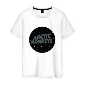 Мужская футболка хлопок с принтом Arctic Monkeys в Белгороде, 100% хлопок | прямой крой, круглый вырез горловины, длина до линии бедер, слегка спущенное плечо. | arctic monkeys  британская инди рок группаmonkeys | джейм кук