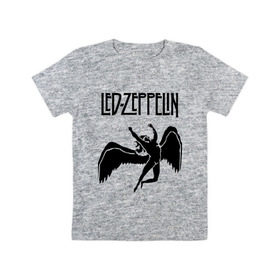 Детская футболка хлопок с принтом Led Zeppelin swan в Белгороде, 100% хлопок | круглый вырез горловины, полуприлегающий силуэт, длина до линии бедер | led zeppelin