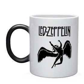 Кружка хамелеон с принтом Led Zeppelin swan в Белгороде, керамика | меняет цвет при нагревании, емкость 330 мл | Тематика изображения на принте: led zeppelin