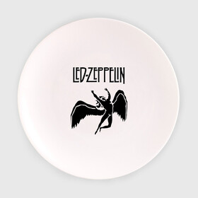 Тарелка 3D с принтом Led Zeppelin swan в Белгороде, фарфор | диаметр - 210 мм
диаметр для нанесения принта - 120 мм | Тематика изображения на принте: led zeppelin
