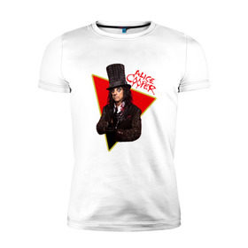 Мужская футболка премиум с принтом Alice Cooper в Белгороде, 92% хлопок, 8% лайкра | приталенный силуэт, круглый вырез ворота, длина до линии бедра, короткий рукав | alice cooper | metal | rock | метал | рок | рок музыка | элис купер