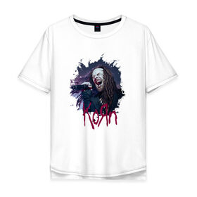 Мужская футболка хлопок Oversize с принтом Korn в Белгороде, 100% хлопок | свободный крой, круглый ворот, “спинка” длиннее передней части | korn | metal | дэвис | корн | метал | рок