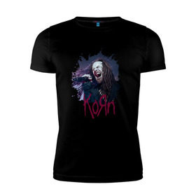 Мужская футболка премиум с принтом Korn в Белгороде, 92% хлопок, 8% лайкра | приталенный силуэт, круглый вырез ворота, длина до линии бедра, короткий рукав | korn | metal | дэвис | корн | метал | рок