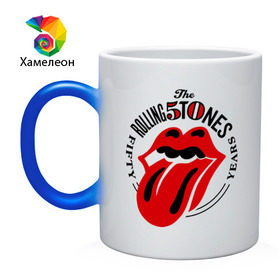 Кружка хамелеон с принтом Rolling Stones в Белгороде, керамика | меняет цвет при нагревании, емкость 330 мл | Тематика изображения на принте: rolling stones